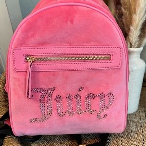 Juicy couture pink lemonade velour bling backpack